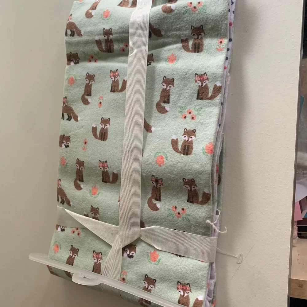 Zack & Zoey Green and White Baby Blanket Set - Picture 2 of 5